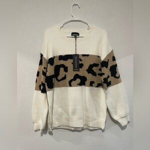 HEIMISH USA Leopard Print Sweater Size M